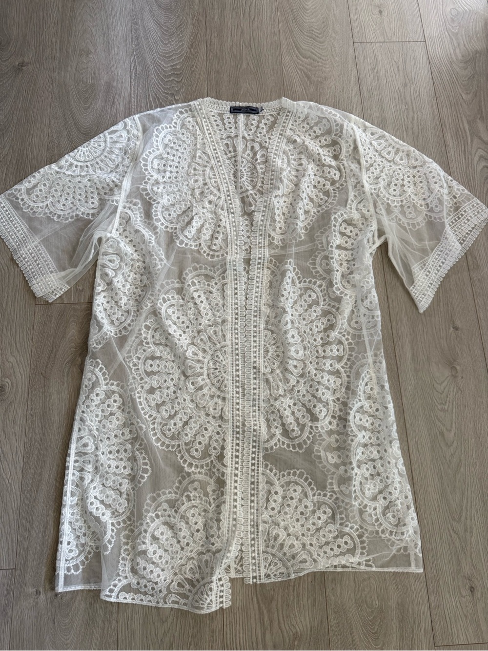 Highness White Embroidered Lace Cover-Up